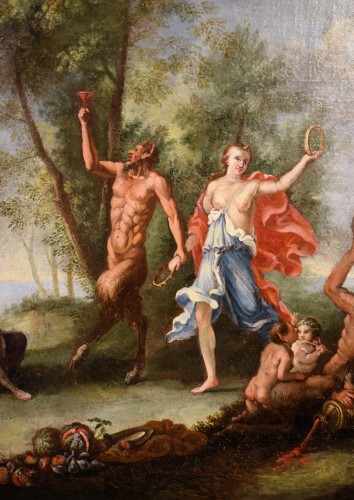 Bacchanale avec offrandes à Pan - Atelier de Filippo Lauri (1623-1694) - Louis XIV